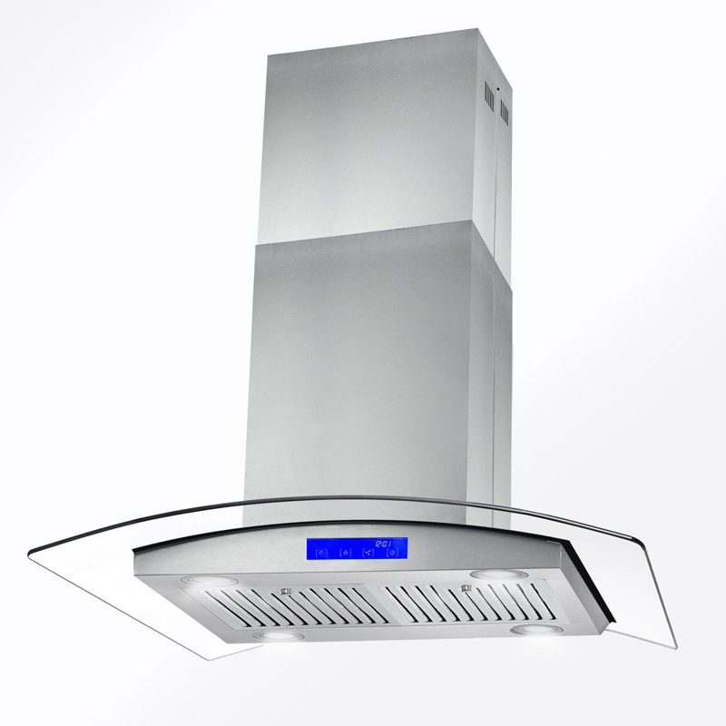 Cosmo Hotte pour îlot de cuisine convertible en acier inoxydable de 30 pouces 380 pi³/min et Cosmo Hotte pour îlot de cuisine convertible en acier inoxydable de 30 pouces 380 pi³/min et